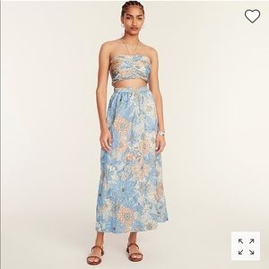NWT JCREW Collection textured satin skirt set in zinnia floral